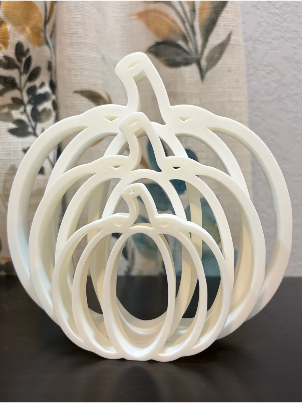 White Ceramic Nested Pumpkin Decor